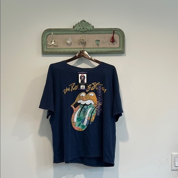 Brand New The Rolling Stones Graphic Band T-Shirt navy blu short sleeve xxl plus - Picture 1 of 4